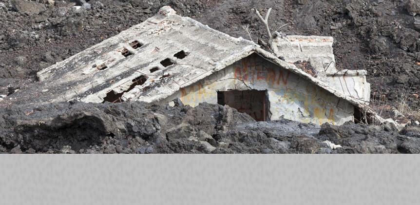 Volcanic eruption aftermath.